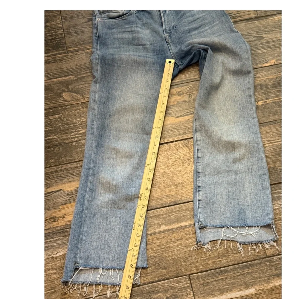 FRAME Le Crop Mini Boot Jeans Kincord Light Wash Raw Frayed Step Hem‎ Size 29 - Picture 9 of 11